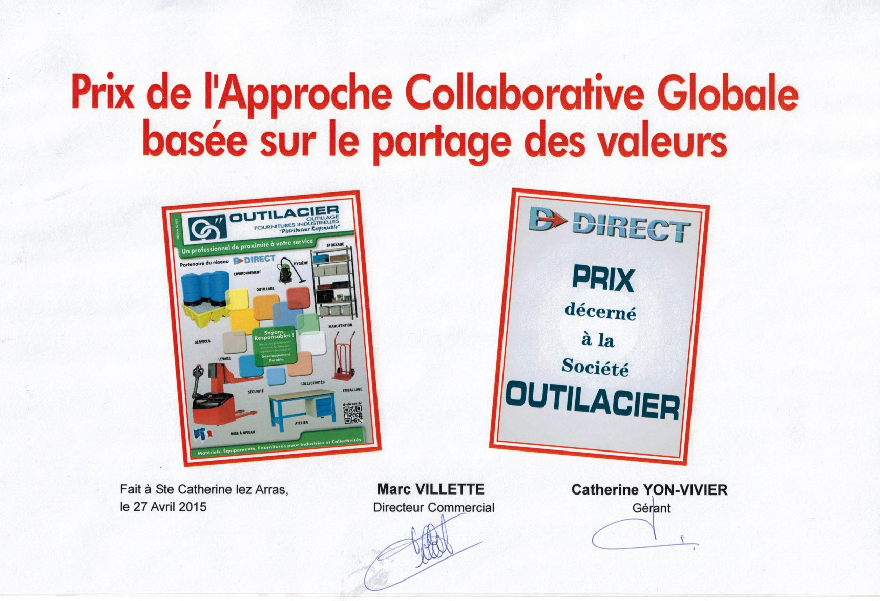 Prix D Direct direct 2015 approche collaborative Outilacier